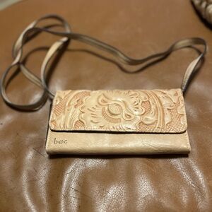 b.o.c. Beige Embossed Crossbody Bag